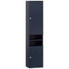 MIDISCHRANK 30,3/138,3/25,4 cm  - Dunkelblau/Nickelfarben, Basics, Holzwerkstoff/Metall (30,3/138,3/25,4cm) - Stylife