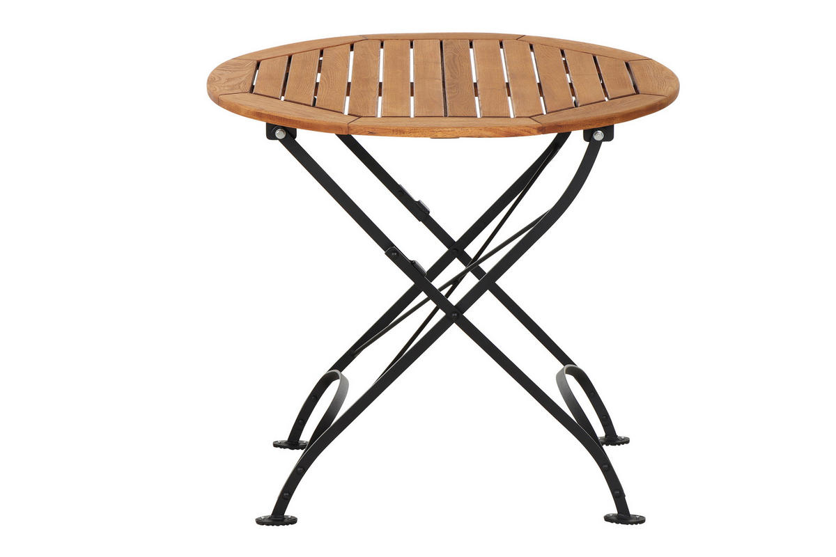 GARTENKLAPPTISCH 85/85/78 cm  - Robinienfarben/Schwarz, KONVENTIONELL, Holz/Metall (85/85/78cm) - Siena Garden