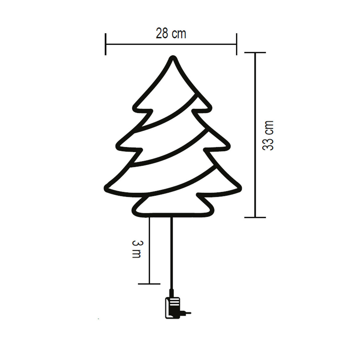 Pom Decorativ De Crăciun - alb, Basics, plastic (33/25/5cm)