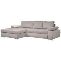 ECKSOFA in Flachgewebe Hellgrau  173/294 cm  - Chromfarben/Hellgrau, Design, Kunststoff/Textil (173/294cm) - Carryhome