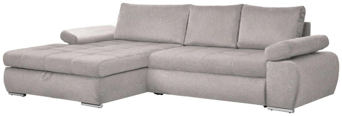 KUTNA GARNITURA tekstil  svijetlo siva   - bijela/boje kroma, Design, tekstil/plastika (173/294cm) - Carryhome