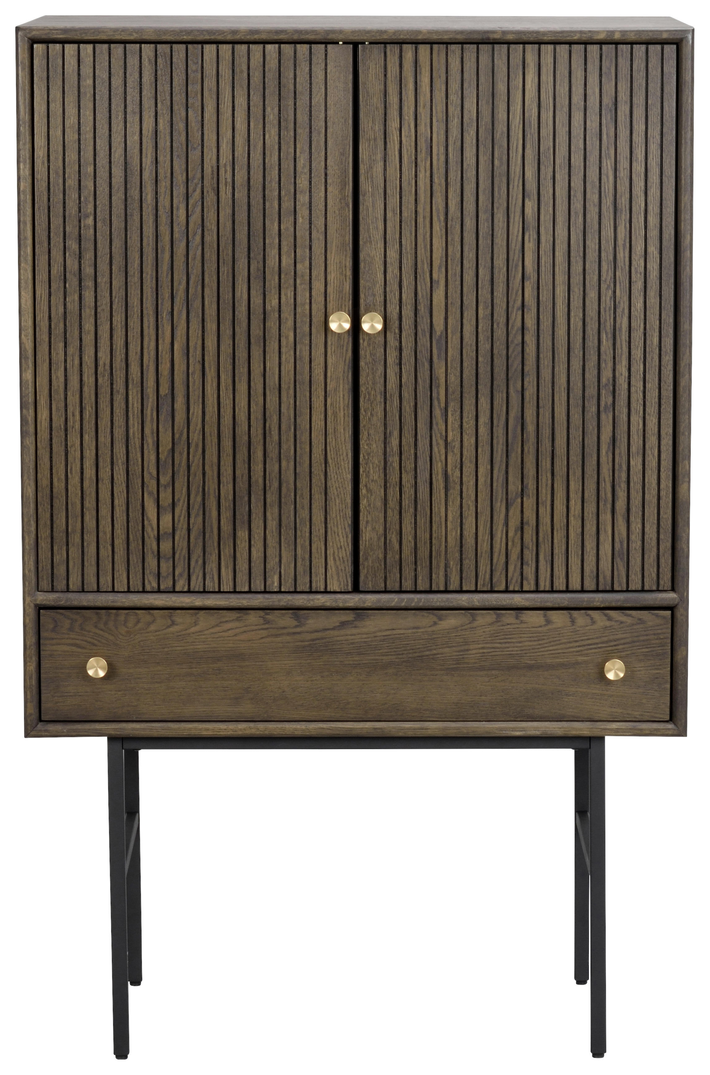 SKÅP  - svart/mörkbrun, Design, metall/trä (79/125/42cm) - Rowico