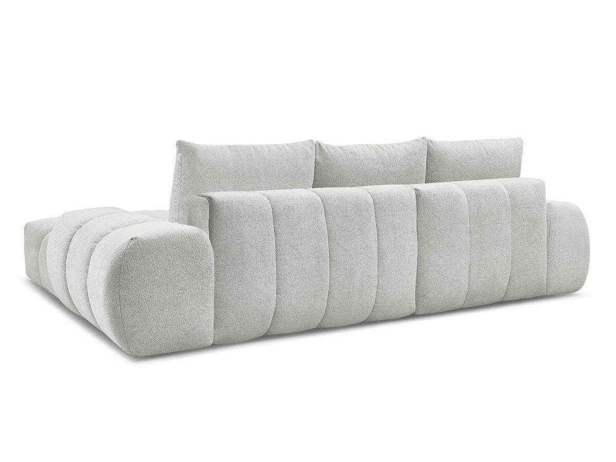 ECKSCHLAFSOFA EVEREST  mit Rücken echt, Armteil links, Armteil rechts Flachgewebe Hellgrau  - Hellgrau/Schwarz, MODERN, Kunststoff/Textil (318/180cm) - Livetastic