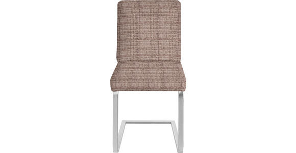 SCHWINGSTUHL in Stahl Flachgewebe - Chromfarben/Braun, Design, Textil/Metall (60/92/60cm) - Dieter Knoll
