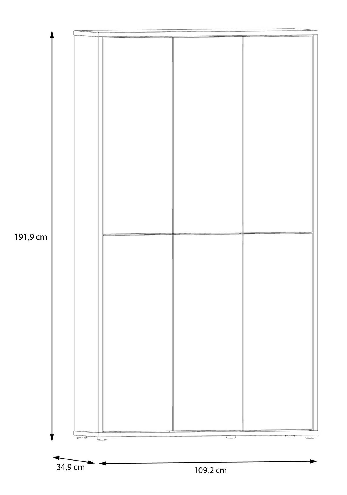 SCHUHSCHRANK Hellgrau  - Hellgrau/Grau, Basics, Holzwerkstoff/Kunststoff (110/192/35cm) - Xora