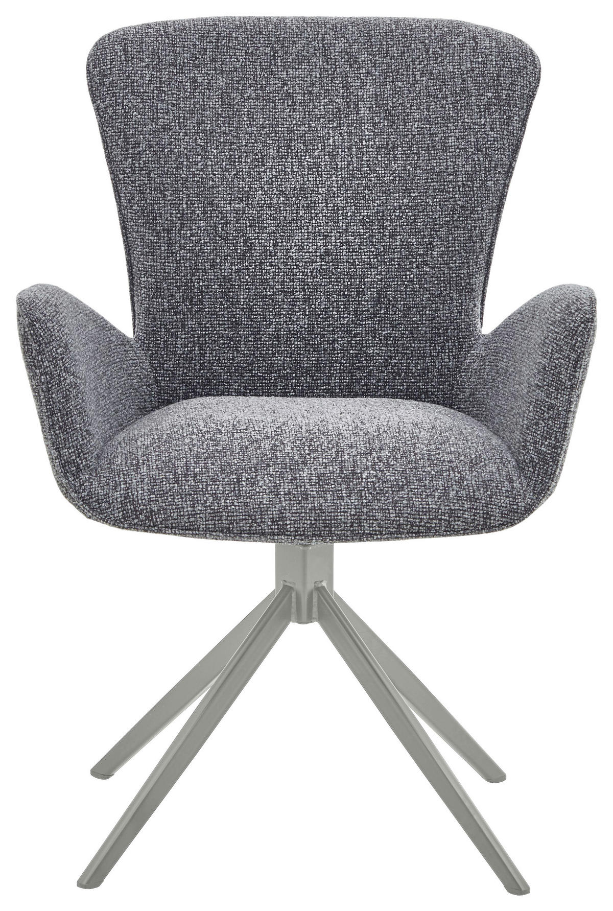 ARMLEHNSTUHL  in Eisen Jacquard, Flachgewebe  - Dunkelgrau/Grau, Design, Textil/Metall (63/92/63cm) - Valdera
