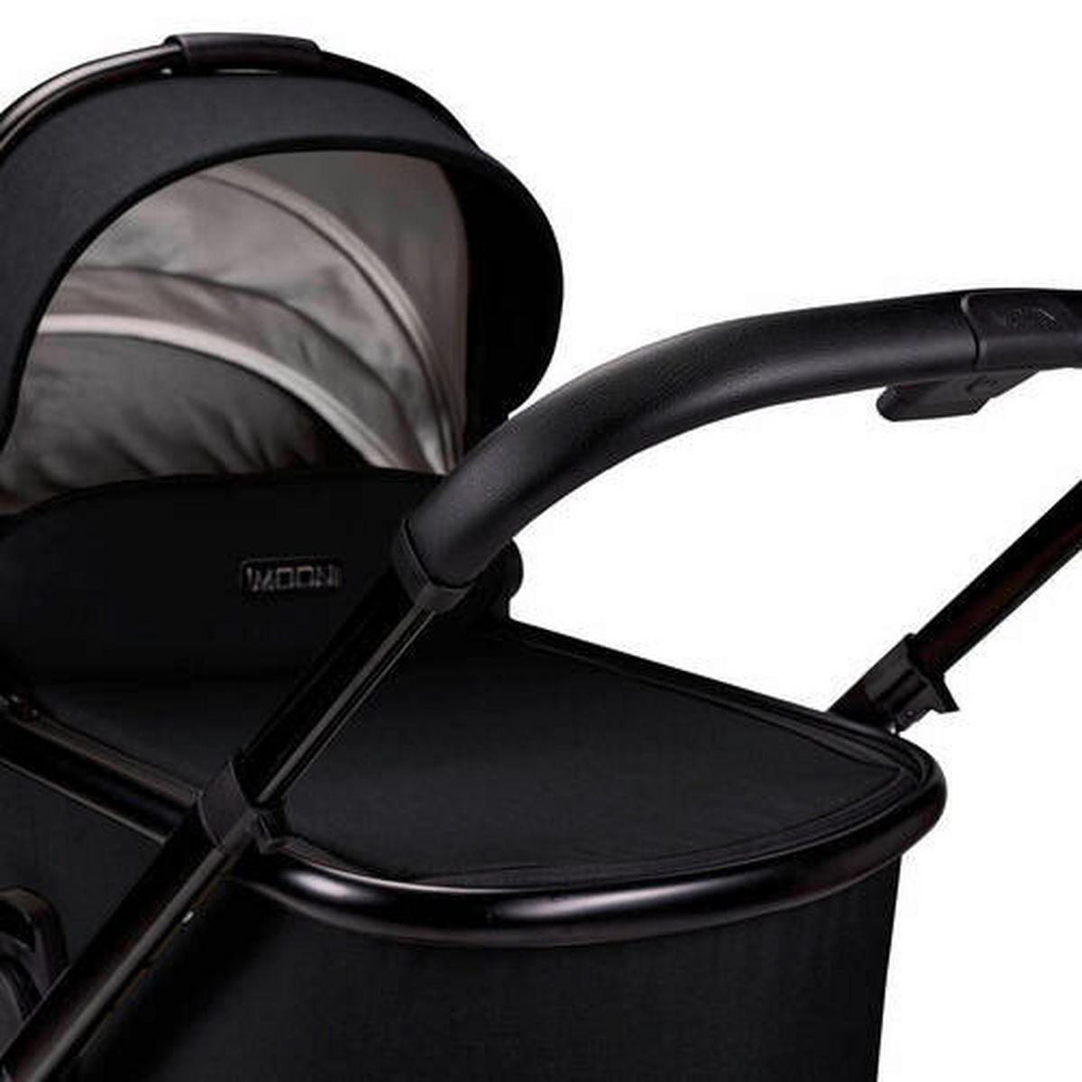 KINDERWAGENSET  Aura Set  Onyx Melange  - Schwarz, Basics (140/61/115cm) - Moon