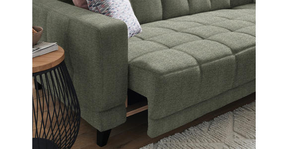 ECKSOFA in Webstoff Grün 302/216 cm - Schwarz/Grün, Design, Holz/Textil (302/216cm) - Xora
