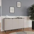 SIDEBOARD  in 136,8/82/35,2 cm  - Kaschmir/Schwarz, MODERN, Holzwerkstoff/Kunststoff (136,8/82/35,2cm) - Carryhome