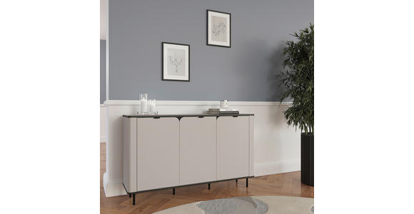 SIDEBOARD  in 136,8/82/35,2 cm  - Kaschmir/Schwarz, MODERN, Holzwerkstoff/Kunststoff (136,8/82/35,2cm) - Carryhome