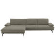 ECKSOFA  in Velours Grau  180/310 cm  - Schwarz/Grau, Design, Textil/Metall (180/310cm) - Dieter Knoll