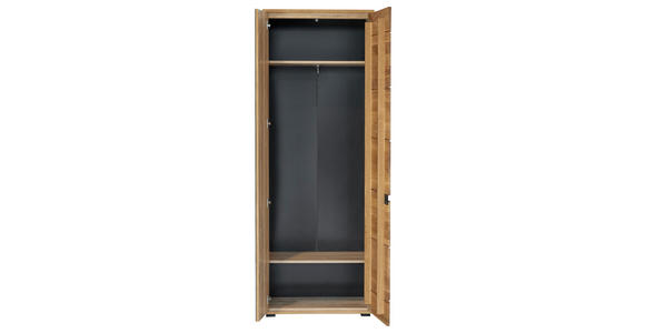 GARDEROBENSCHRANK  in 70/196/40 cm  - Eichefarben/Schwarz, KONVENTIONELL, Glas/Holz (70/196/40cm) - Linea Natura