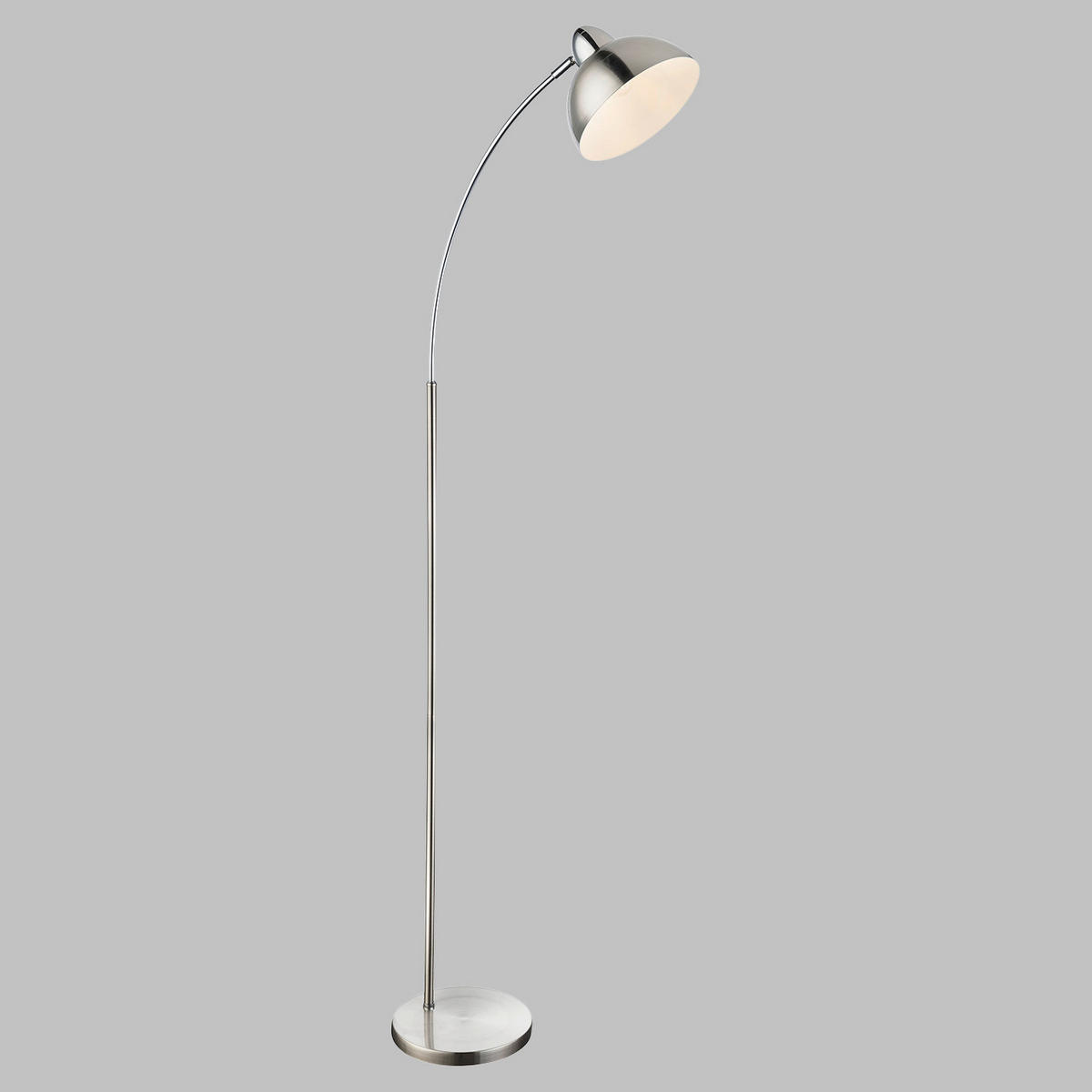 BÖJD LAMPA Leana 50/23/155 cm    - vit/nickelfärgad, Trend, metall (50/23/155cm) - Globo