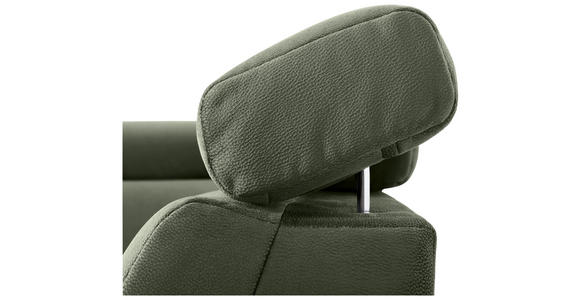 ECKSOFA in Mikrofaser Olivgrün  - Chromfarben/Olivgrün, KONVENTIONELL, Textil/Metall (271/206cm) - Carryhome