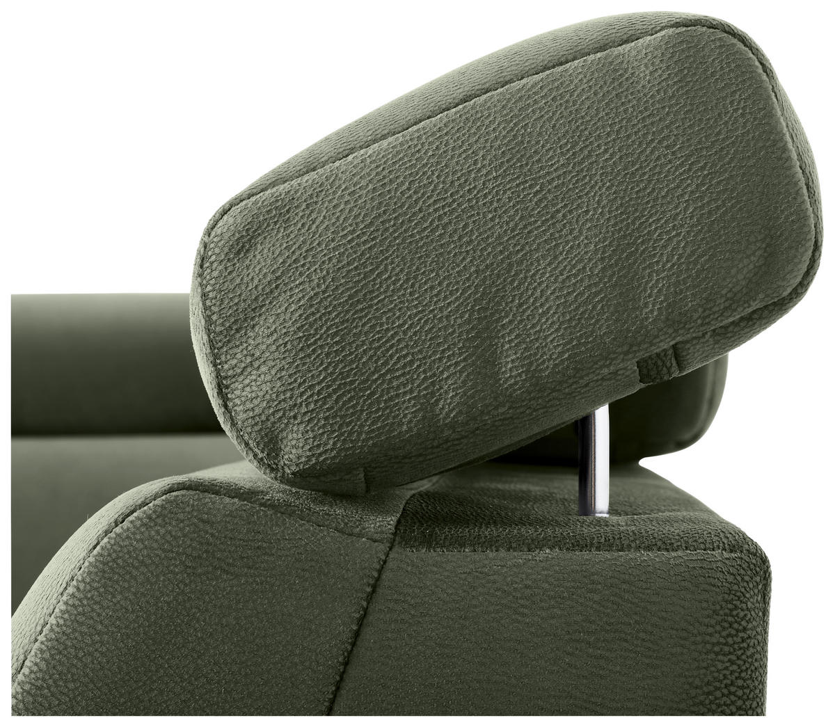 ECKSOFA in Mikrofaser Olivgrün  - Chromfarben/Olivgrün, Konventionell, Textil/Metall (271/206cm) - Carryhome