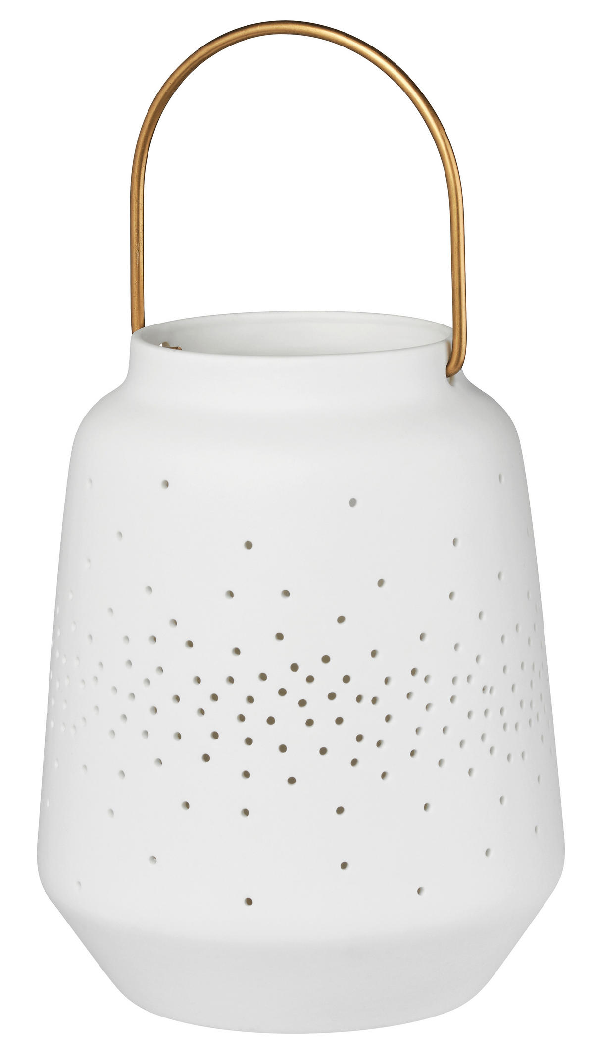 LATERNE - Weiss/Goldfarben, Design, Keramik (11/14cm) - Räder