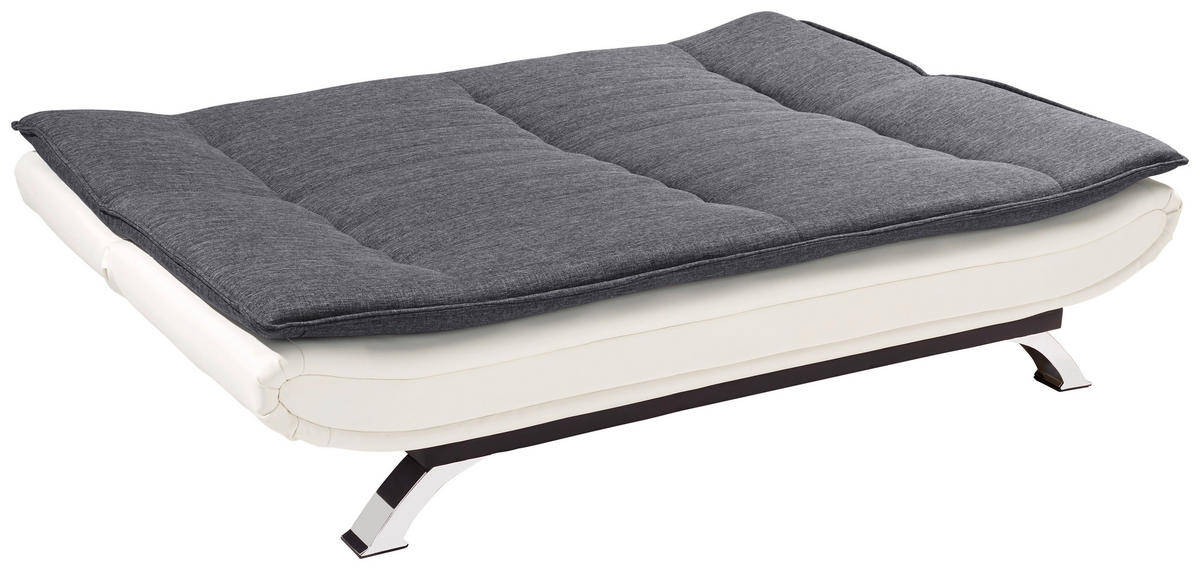 TROSJED NA RAZVLAČENJE metal, tekstil  bijela, boje oplemenjenog čelika, tamno siva    - bijela/tamno siva, Basics, metal/tekstil (190/90/102cm) - MID.YOU
