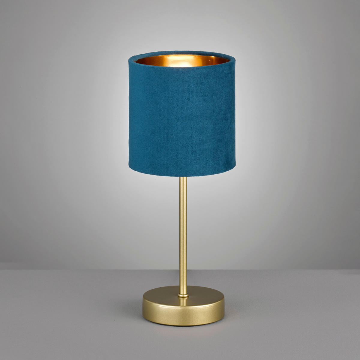 BORDSLAMPA 13/34 cm   - turkos/guldfärgad, Basics, metall/textil (13/34cm) - Best Price