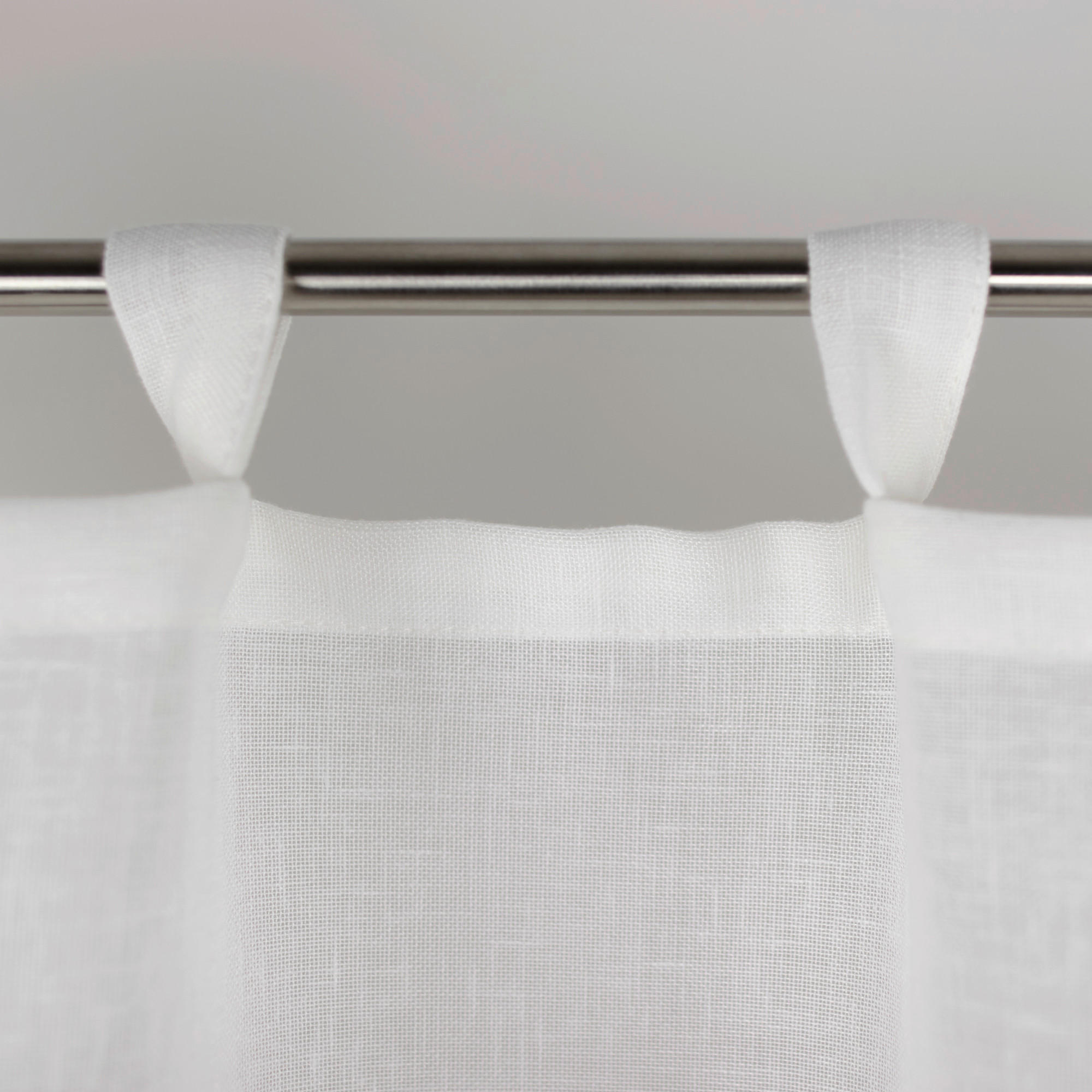 Thumbnail - Kurzgardine Schlaufenpanneaux, Weiß, Hellrosa, Textil, Streifen, 140x50 cm, Oeko-Tex® Standard 100, ohne Technik, Wohnte...