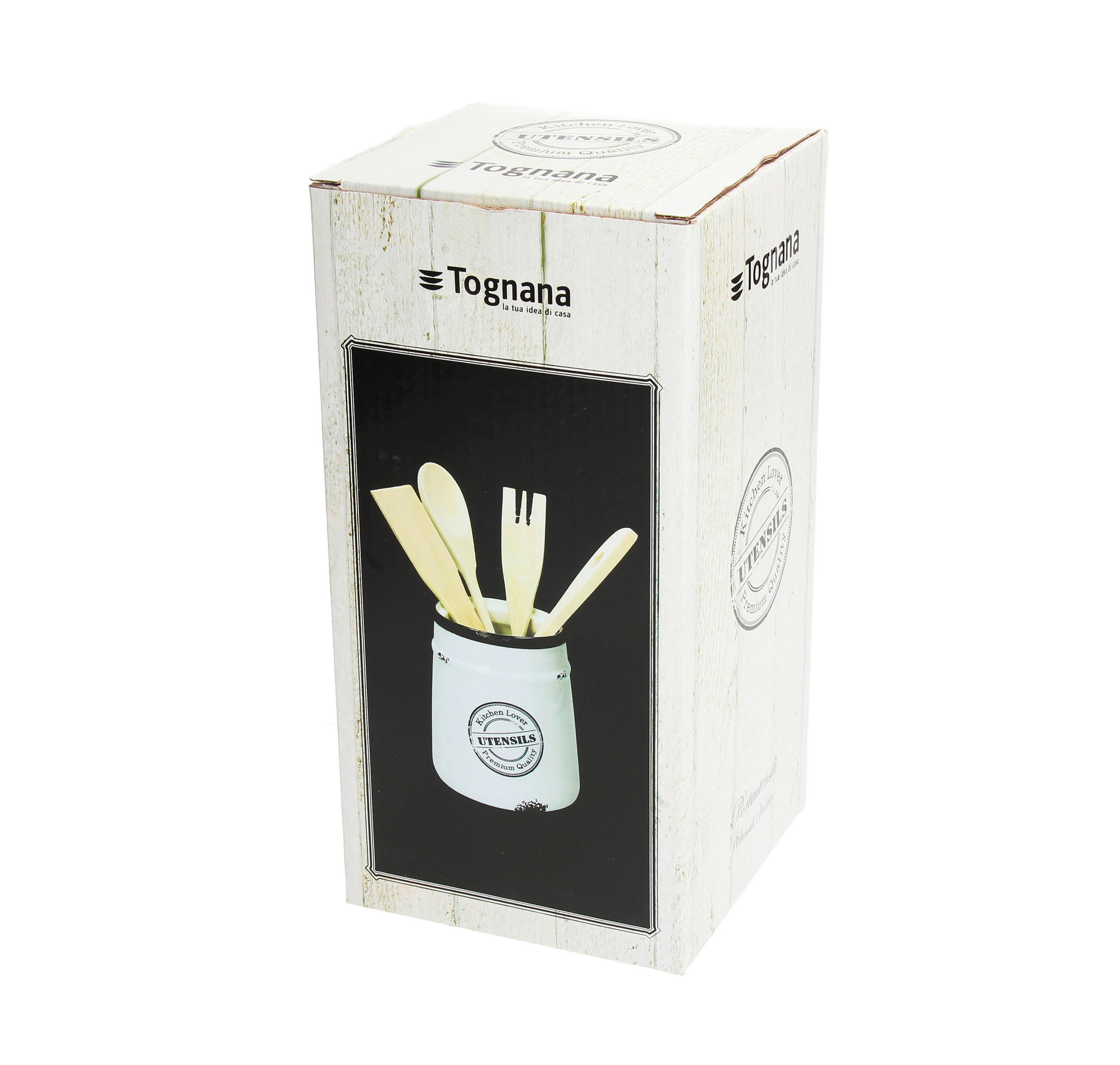 DRŽAČ PRIBORA DOLCE CASA URBAN CHIC - bijela/crna, Basics, keramika (12/22cm) - Tognana