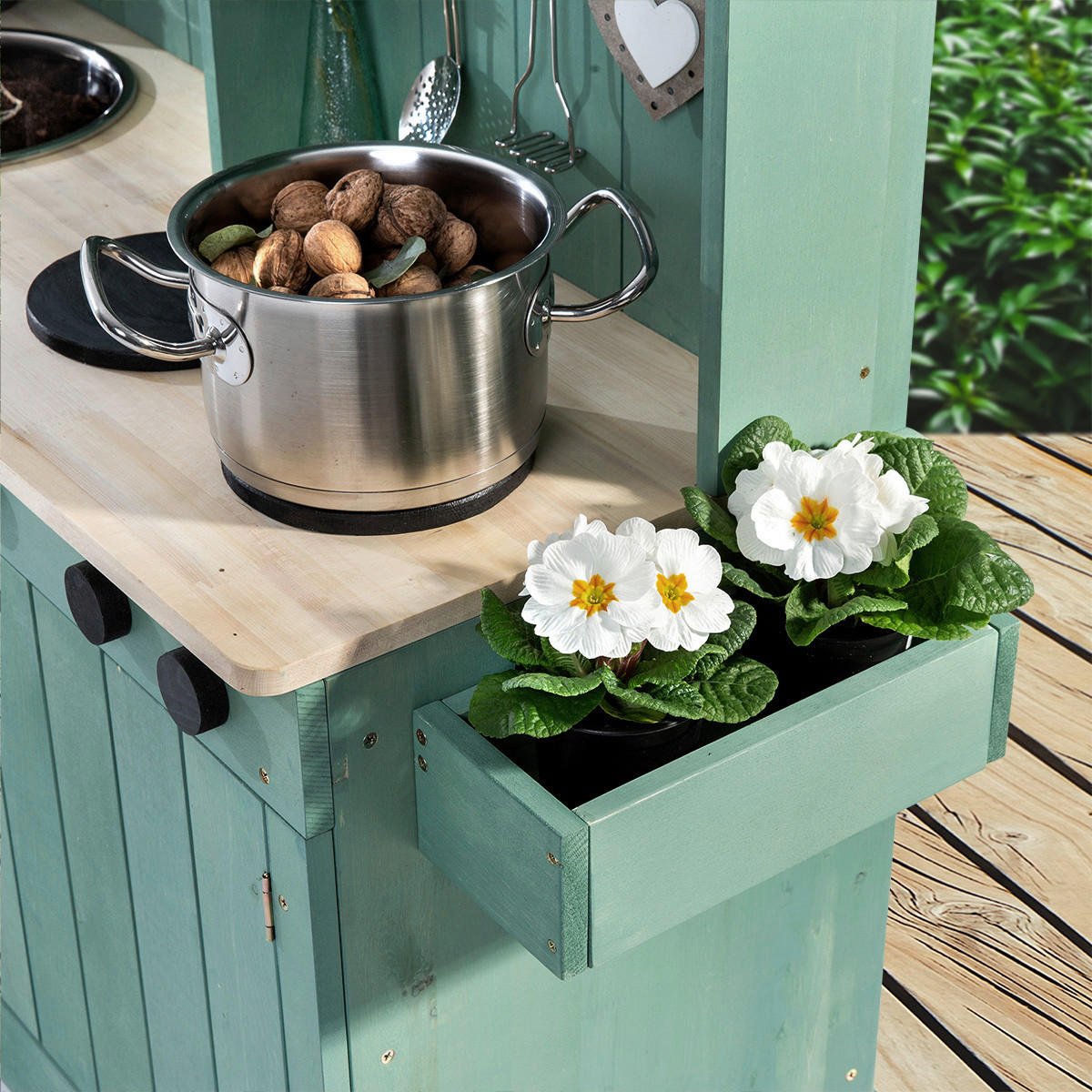 MATSCHKÜCHE EXPLORER Metall, Holz Pastellgrün  - Pastellgrün, Basics, Holz/Metall (102/40/105cm) - MUDDY BUDDY