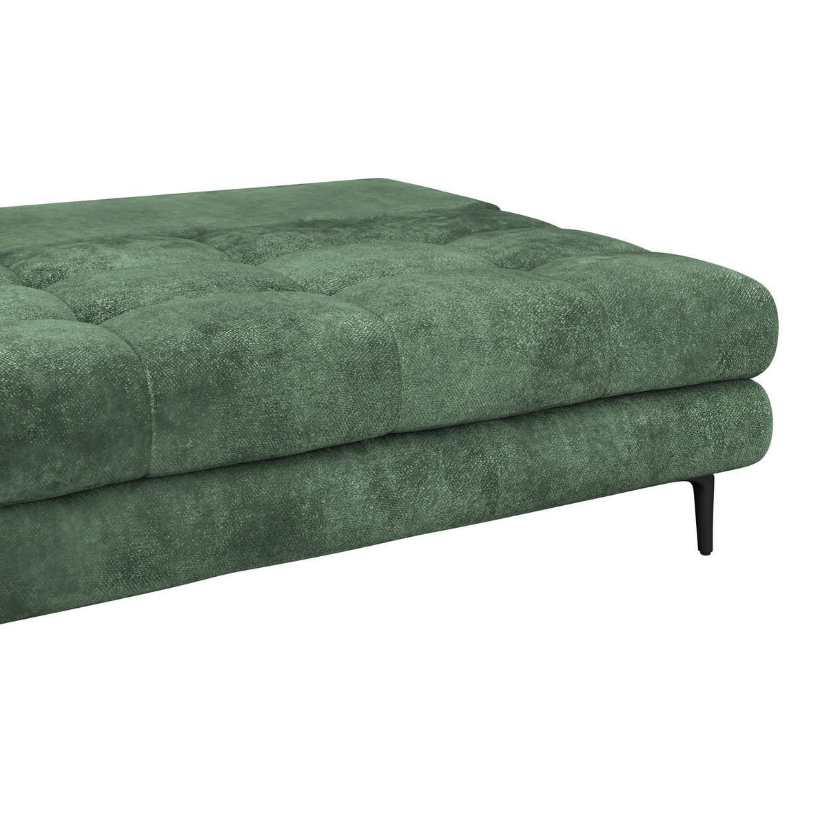 SCHLAFSOFA Chenille Dunkelgrün  - Dunkelgrün/Schwarz, Konventionell, Textil/Metall (203/94/96cm) - MID.YOU