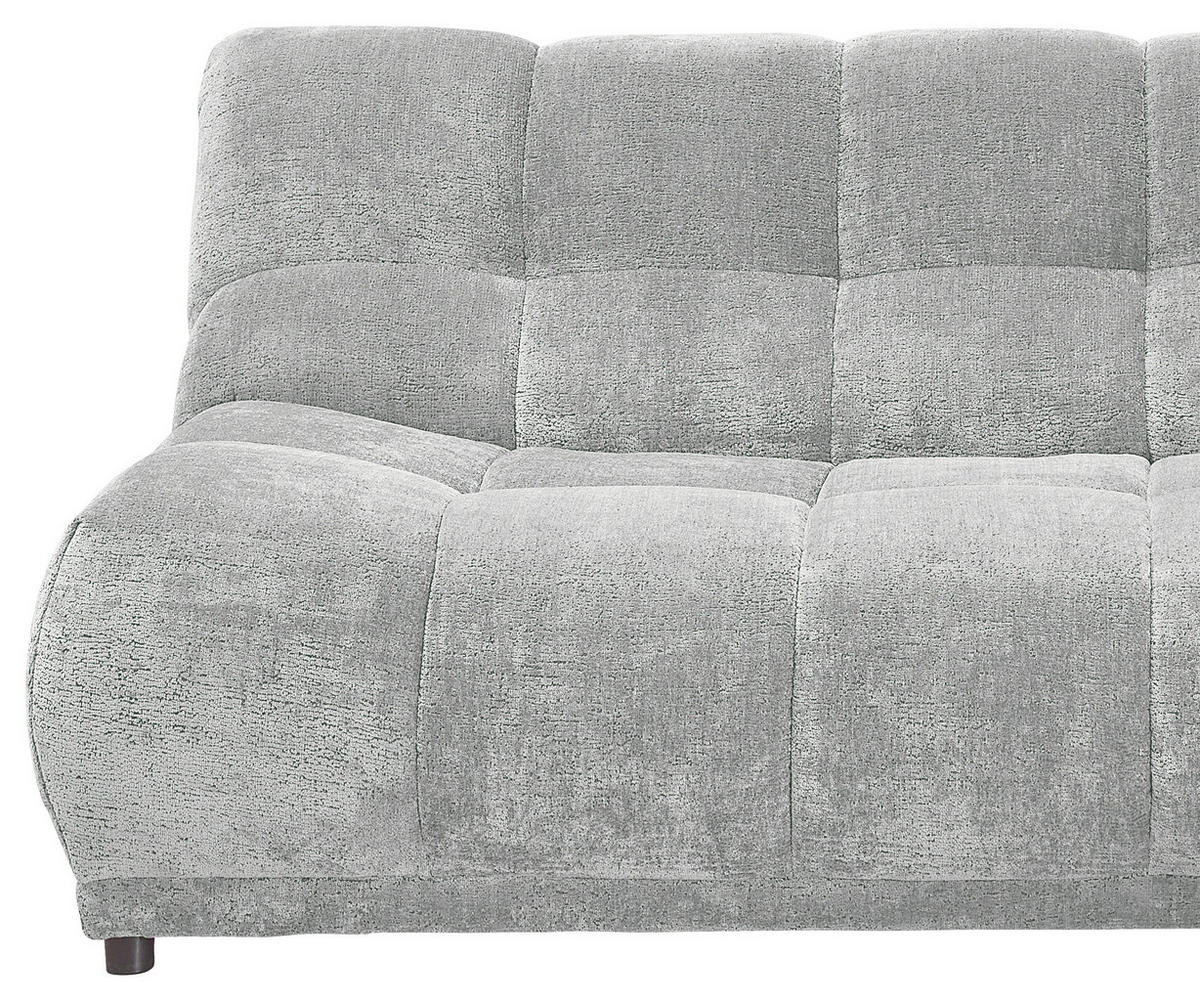ECKSOFA ITALIA in Chenille Silberfarben  284/250 cm  - Silberfarben/Schwarz, MODERN, Kunststoff/Textil (284/250cm) - Livetastic