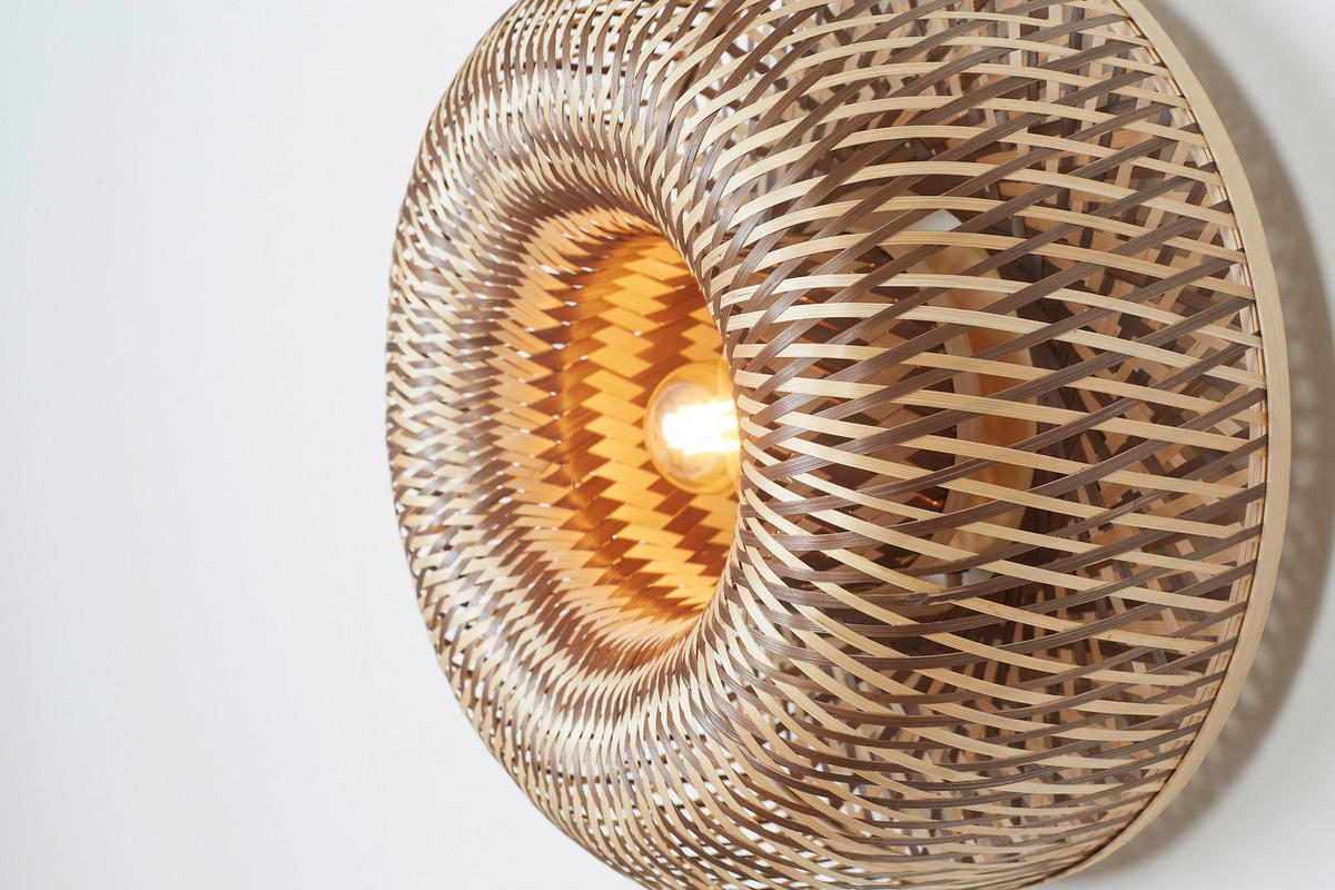 VÄGGLAMPA Good & Mojo 35/15 cm   - brun/naturfärgad, Basics, naturmaterial (35/15cm) - Good & Mojo