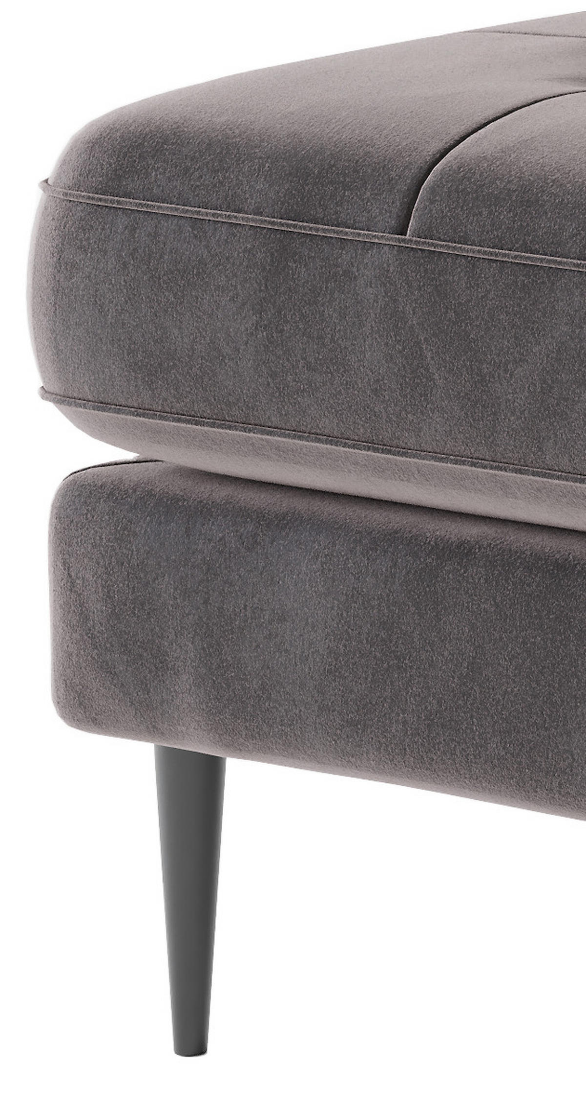 ECKSOFA Scott Anthrazit Flachgewebe  - Edelstahlfarben/Anthrazit, Design, Textil/Metall (259/206cm) - Livetastic