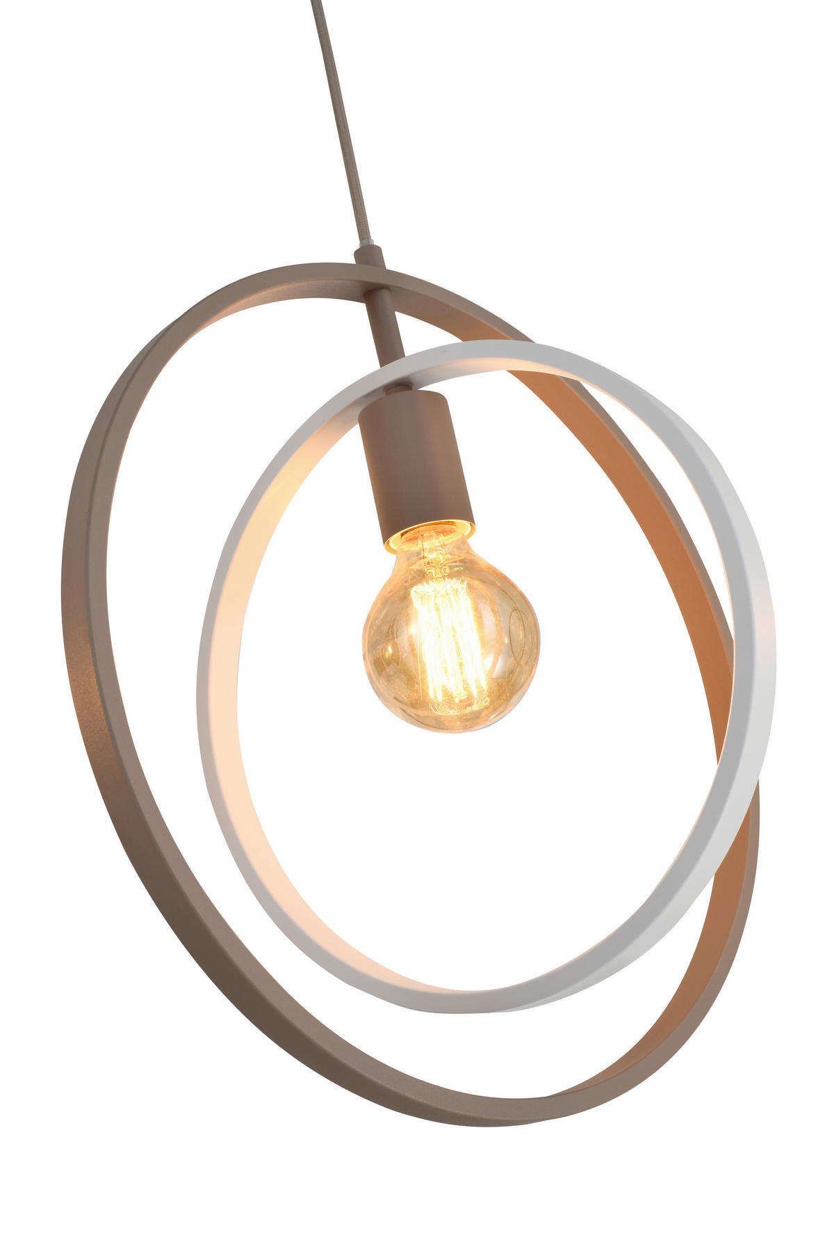 HÄNGELEUCHTE Montpellier 130/150/40 cm  - Sandfarben/Weiß, Design, Kunststoff/Metall (130/150/40cm)