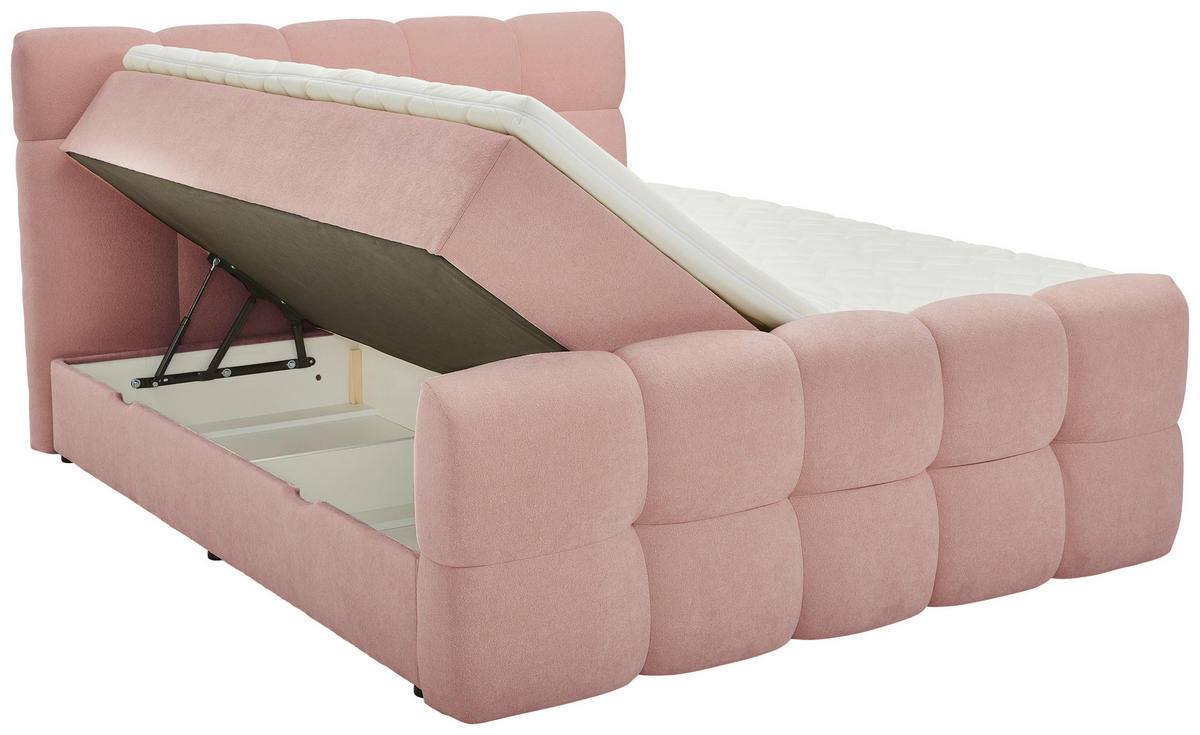 BOXBETT 180/200 cm  in Rosa  - Schwarz/Rosa, Design, Holz/Kunststoff (180/200cm) - Moderano