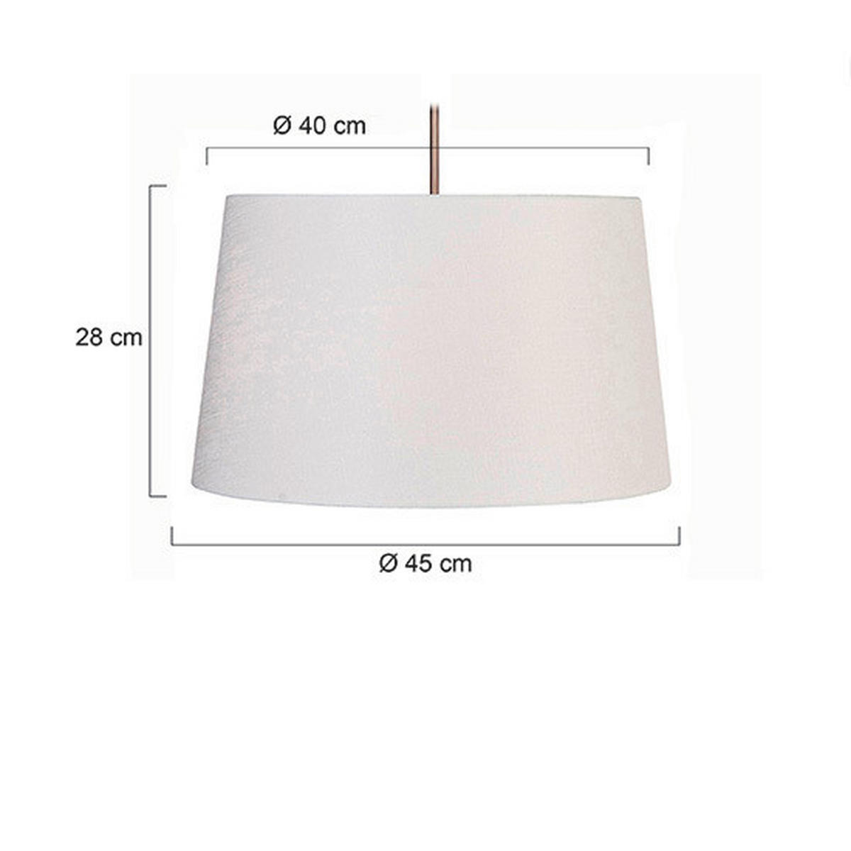 LEUCHTENSCHIRM 45/28 cm   - Basics, Textil/Metall (45/28cm)