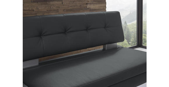 ECKBANK 158/200 cm in Grau, Edelstahlfarben - Edelstahlfarben/Grau, Design, Textil/Metall (158/200cm) - Dieter Knoll