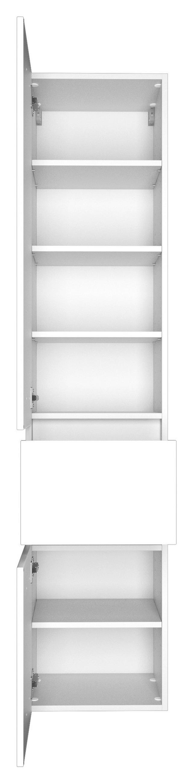 VYSOKÁ SKRINKA, biela, biela, 40/185/35 cm - biela/strieborná, Basics, kompozitné drevo/plast (40/185/35cm) - Held