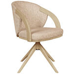 ARMLEHNSTUHL  Sitzfläche 360° drehbar   Taupe, Eichefarben  - Taupe/Eichefarben, KONVENTIONELL, Holz/Textil (59/85/57cm) - Linea Natura