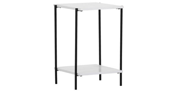 BEISTELLTISCH 40/40/60 cm Eiche furniert Weiß, Schwarz quadratisch - Schwarz/Weiß, Design, Holz/Holzwerkstoff (40/40/60cm) - Landscape