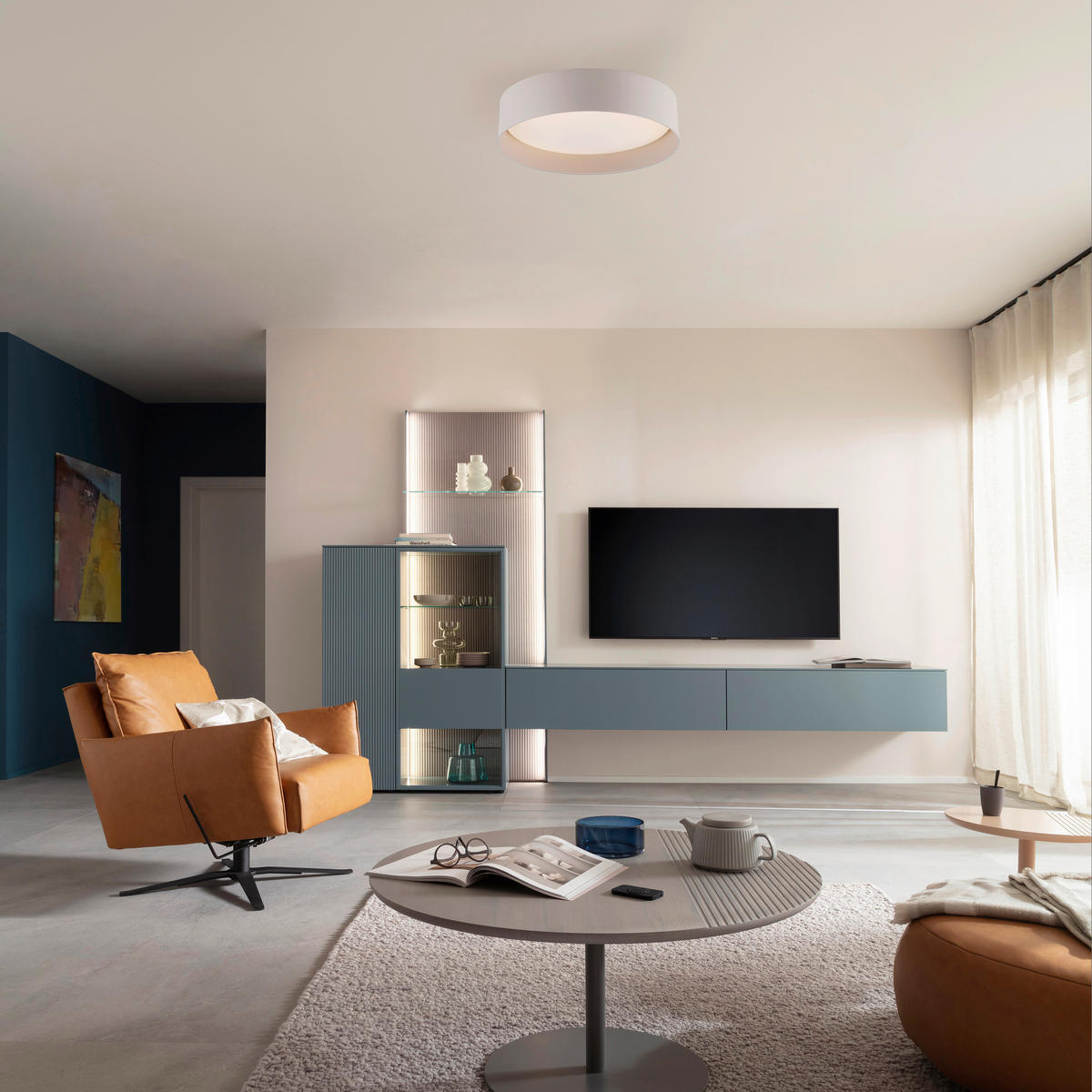 LED-DECKENLEUCHTE Tavoli 28.5/28.5/7 cm   - Sandfarben, KONVENTIONELL, Kunststoff/Metall (28.5/28.5/7cm) - Schöner Wohnen