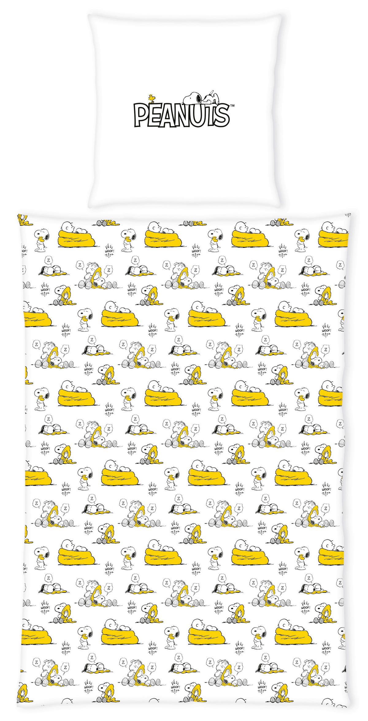 JUGENDBETTWÄSCHE Snoopy Renforcé 135/200 cm  - Gelb/Schwarz, Design, Textil (135/200cm) - Herding