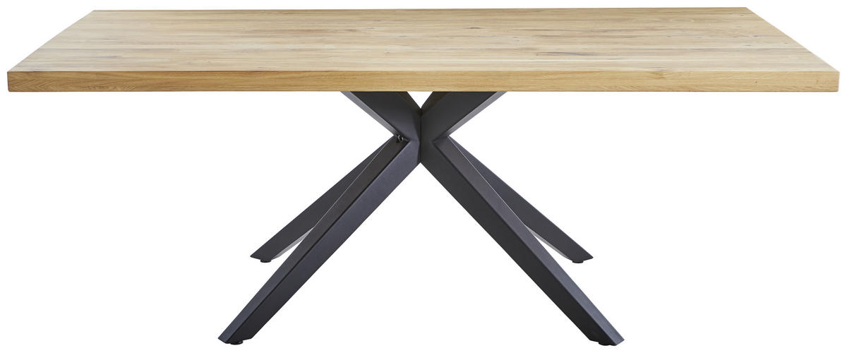 ESSTISCH in Holz 180/90/75 cm  - Eichefarben/Schwarz, Design, Holz/Metall (180/90/75cm) - Linea Natura
