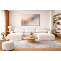 WOHNLANDSCHAFT BRAZIL U in Creme  - Creme/Schwarz, Design, Kunststoff/Textil (200/410/200cm) - MID.YOU