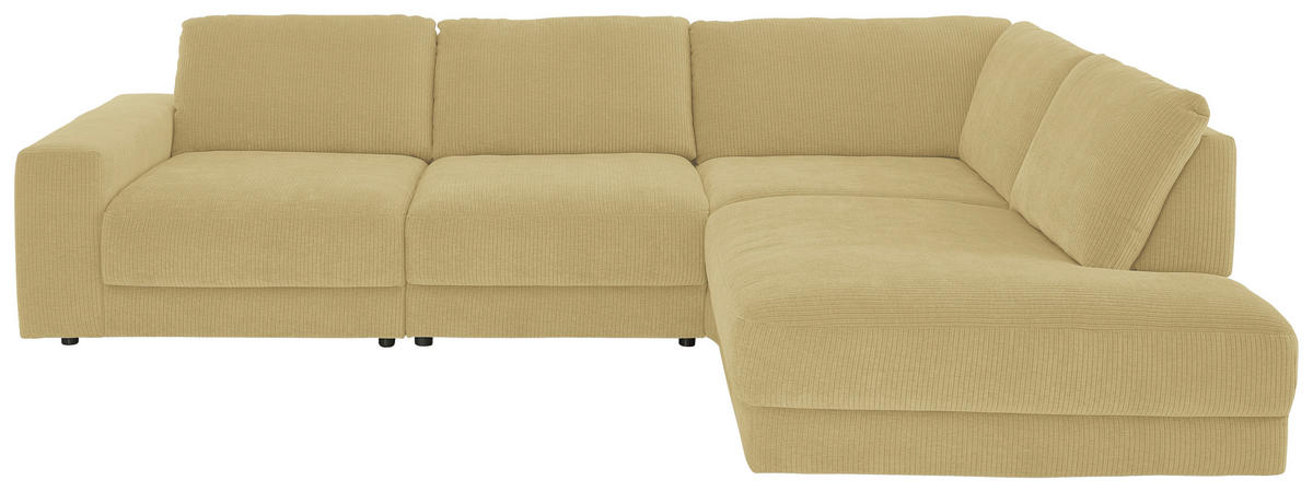 ECKSOFA in Chenille, Jacquard Honig  - Schwarz/Honig, Design, Kunststoff/Textil (316/242cm) - Niels Andersson