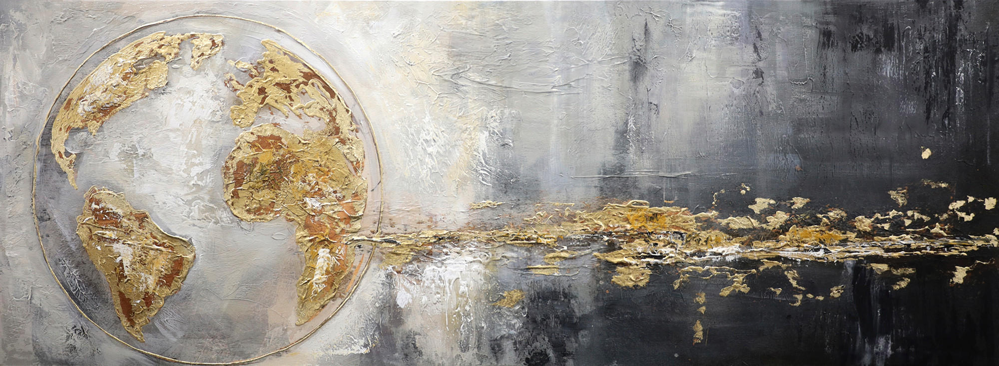 Monee Ölgemälde Mehrfarbig 150x50 cm