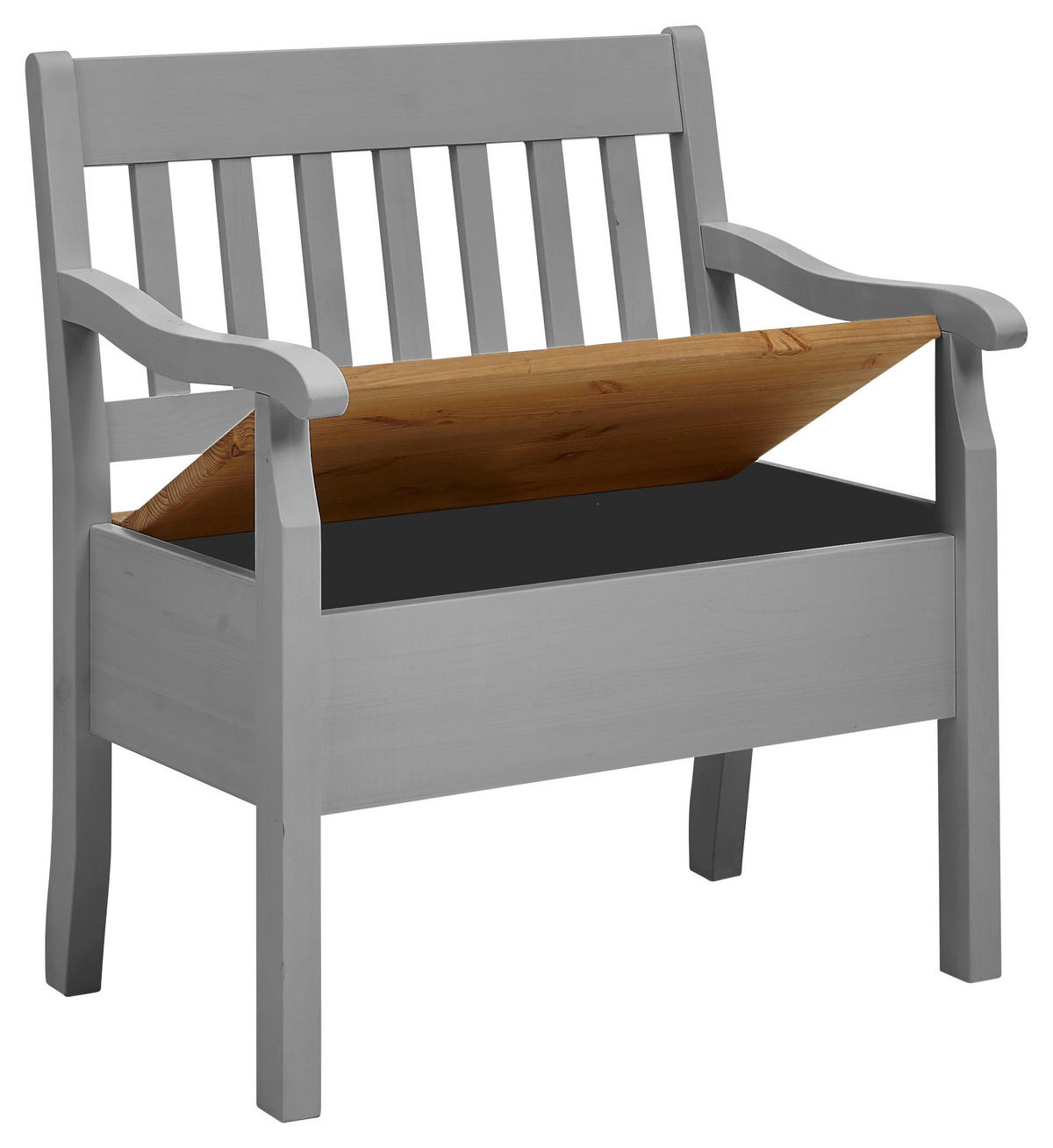 SITZBANK 83/93/58 cm Laugenfarbig, Grau Kiefer massiv  - Laugenfarbig/Grau, ROMANTIK / LANDHAUS, Holz (83/93/58cm) - Boxxx