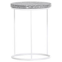 BEISTELLTISCH 30/30/40 cm Weiß rund  - Weiß, MODERN, Stein/Metall (30/30/40cm) - Boxxx