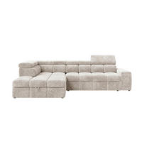 ECKSOFA  in Chenille Creme  - Creme/Schwarz, MODERN, Kunststoff/Textil (204/292cm) - Milino