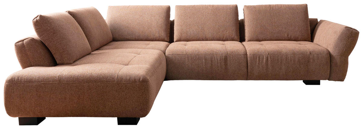 ECKSOFA Kupferfarben Chenille  - Schwarz/Kupferfarben, KONVENTIONELL, Holz/Textil (234/324cm) - Belluti