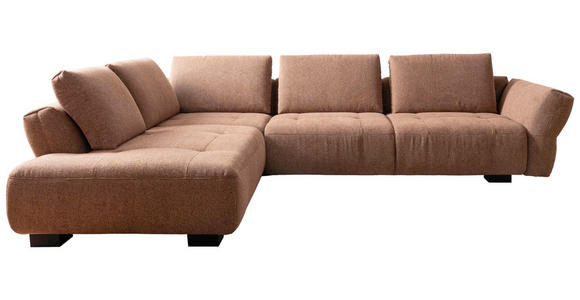 ECKSOFA Kupferfarben Chenille  - Schwarz/Kupferfarben, KONVENTIONELL, Holz/Textil (234/324cm) - Belluti