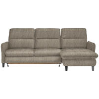 ECKSOFA Greige Chenille  - Greige/Schwarz, KONVENTIONELL, Textil/Metall (254/190cm) - Livetastic