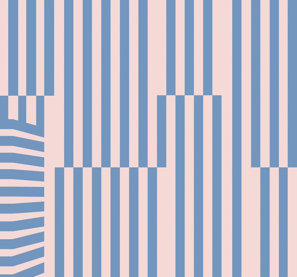 VLIESTAPETE  - Blau/Rosa, Basics (300/280cm) - Xora
