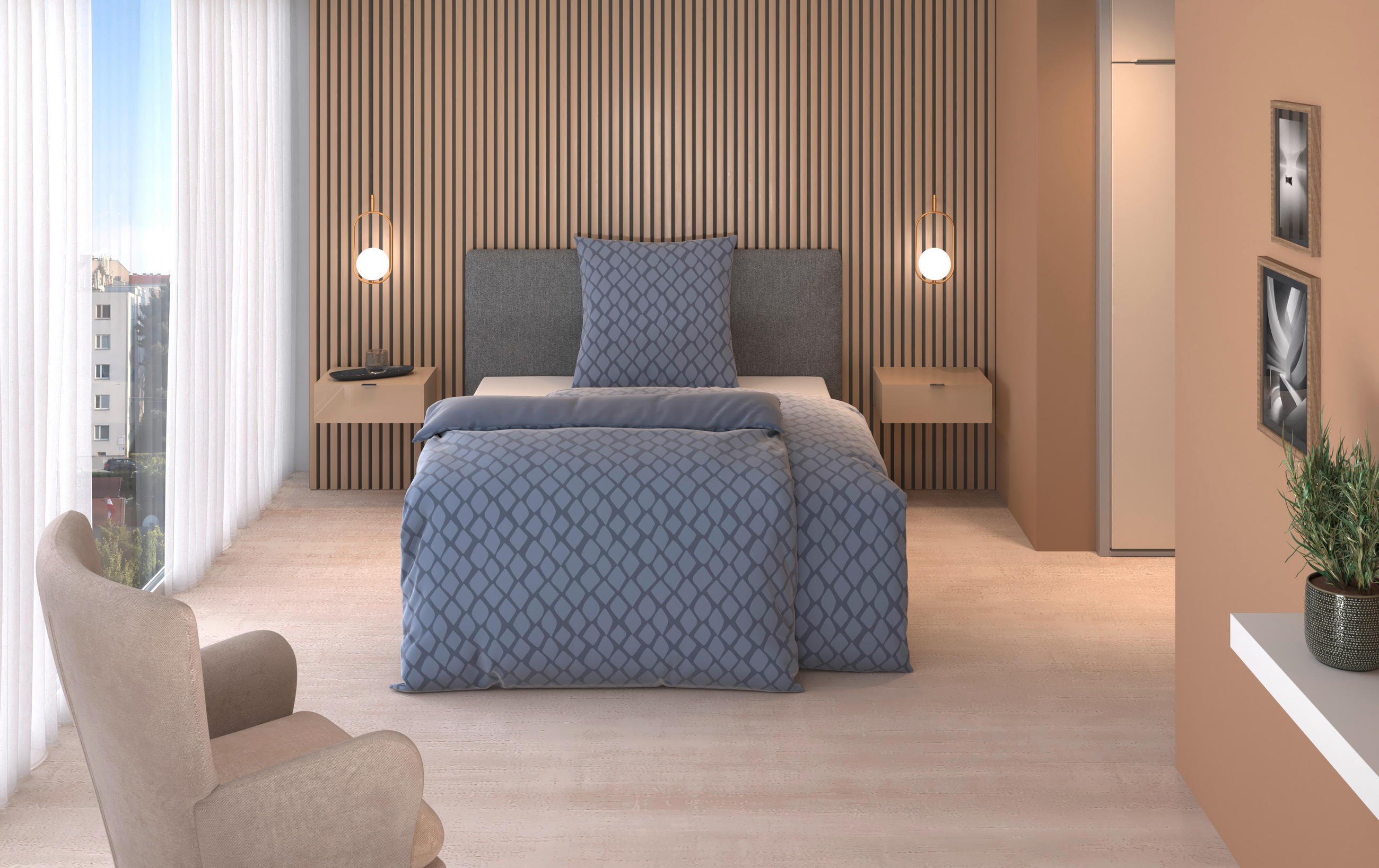 WENDEBETTWÄSCHE STRIPES DK Satin 135/200 cm  - Hellblau, Design, Textil (135/200cm) - Dieter Knoll